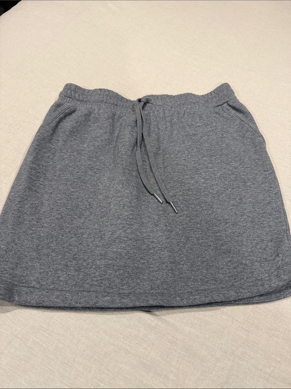 Maurices Gray Fleece Skort Women’s Small Drawstring Sweatshirt Skirt